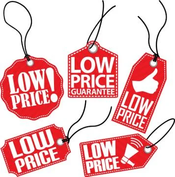 Low price tag set, vector illustration Illustrazione stock