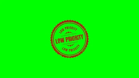 Low Priority Rubber Stamp Green Screen Stock Footage 320276256