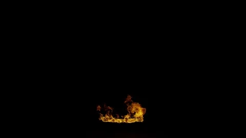Low Profile Creeping Fire VFX Overlay on black background Stock Footage 327509491