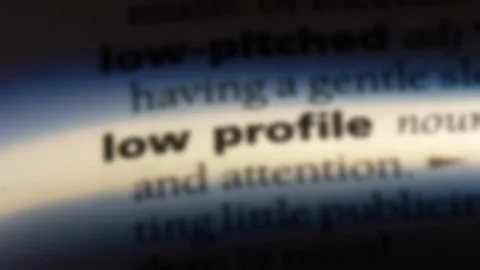 Low profile word in a dictionary. Video stock 99562996