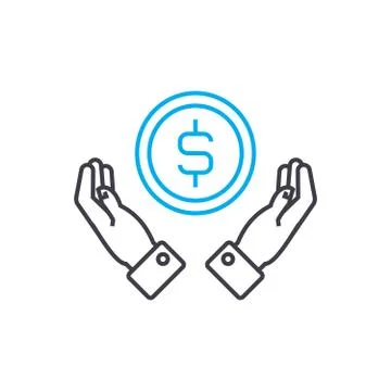 Low profitability vector thin line stroke icon. Low profitability outline Stock Illustration