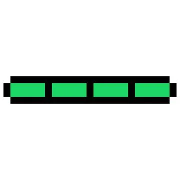 Low progress status energy bar health level pixel art style green game graphic Stock Illustration