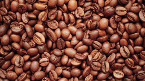 Low quality coffee beans. A cheap coffee product. Stock Footage 286194593