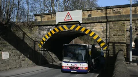 Low rail bridge over road at Woodlesford leeds united kingdom Stock Footage 21844622