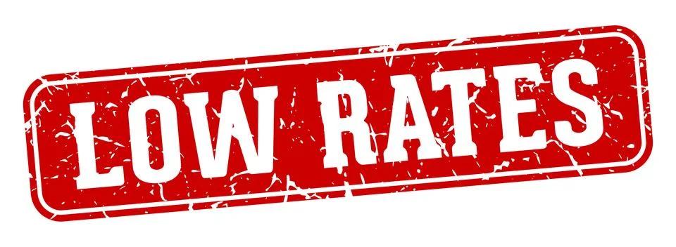 Low rates rectangular sign. low rates stamp 스톡 일러스트