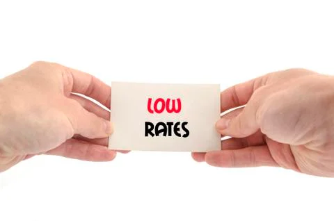 Low rates text concept Stock Photos