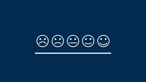 Low rating on feedback scale with sad face icon Stock Footage 308242566