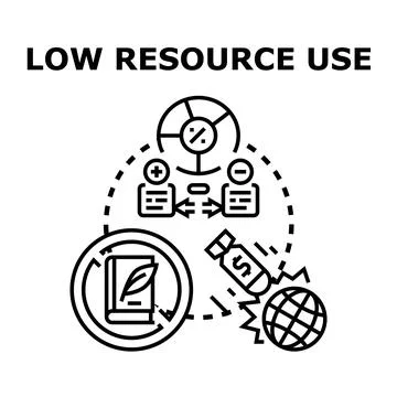 Low resource use concept vector icon illustrating efficiency Stock Illustration