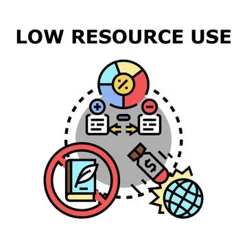 Low resource use concept vector icon illustrating efficiency Stock Illustration
