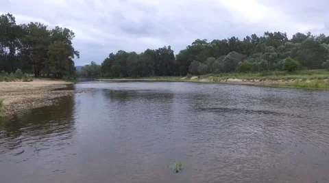 Low River Flyby Shot From DJI Drone Stockbeeldmateriaal 58633822