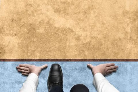 Low Section of Businessman at Start Line. business start businessman ready fo Stock Photos
