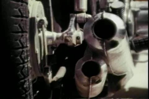 Low section of man kickstarting his motorcycle Stock-Footage 25207536