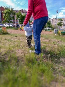 Low section one person Grass Nature casual clothing Plant day human body part Foto stock