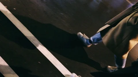 Low section of two young women walking on the city street Video stock 122403417