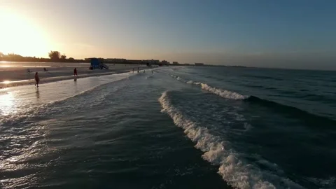 Low Shore Flying FPV Drone - Siesta Key, FL Stock Footage 202052262