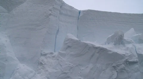 Low shot along ice face, Antarctica Stock Footage 34312474