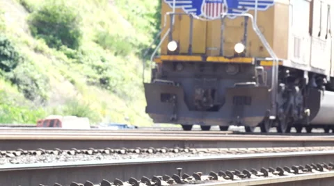 Low shot of Freight train Stock Footage 44319655