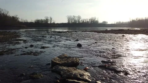 Low shot of the Rideau River Stock Footage 143196100