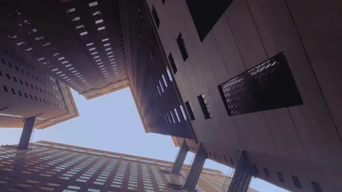 Low shot of skyscrapers Stock Footage 236418092