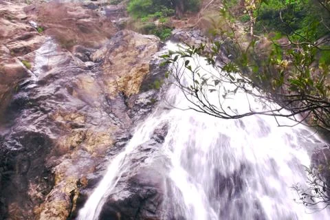 Low shutter speed shot of a waterfall in goa Stock Photos
