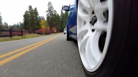 Low Side Angle Driving Footage Around Hayden Lake Stock Footage 324608628