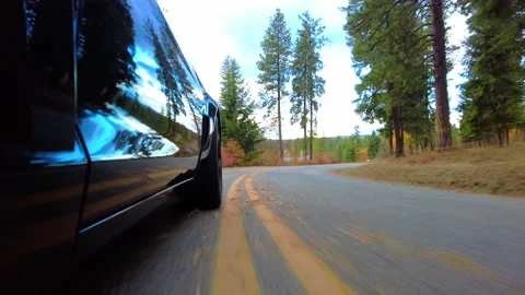 Low Side Angle Driving Footage Around Hayden Lake Stock Footage 324622289