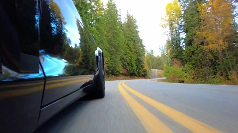 Low Side Angle Driving Footage Around Hayden Lake Stock Footage 324623756