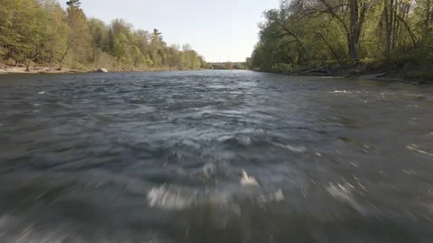 Low skilled drone shot of fast moving river! 動画素材 132231905
