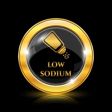 Low sodium icon. Internet button on black background. EPS10 vector. Illustrazione stock