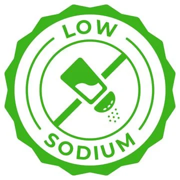 Low sodium label vector icon illustration. Sodium free green logo, symbol, .. Stock Illustration