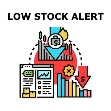 Low stock alert concept with decreasing values Stock Illustration