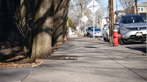 Low street level , Blurred Background Stock Footage 122486704