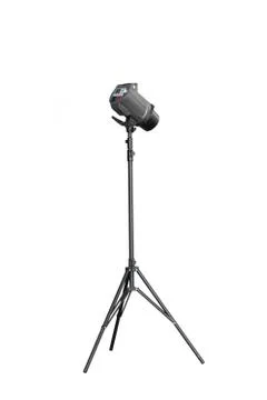 Low studio flash isolated on white background Stock Photos