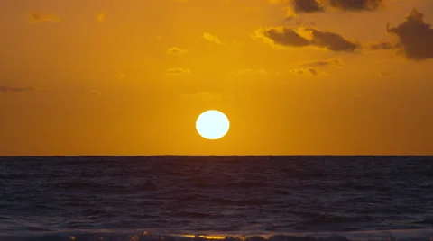 Low Sun Over the Ocean Stock Footage 47416836