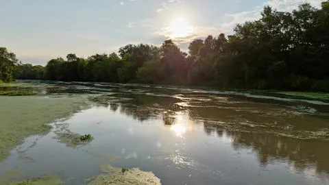 Low Sunrise over River Stock Photos