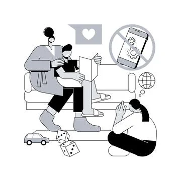 Low tech parenting abstract concept vector illustration. Stock Illustration