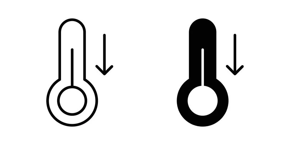 Low Temperature icon. Outline, flat icons Stock Illustration