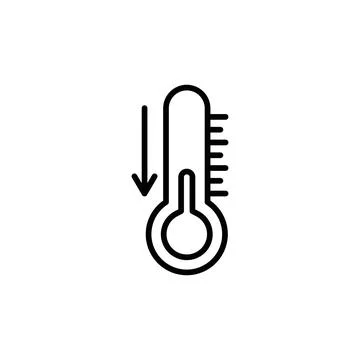 Low Temperature Icon Set Cold Weather Illustrations for Climate and Seasona.. Illustrazione stock