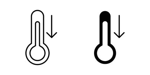 Low Temperature icon symbol. Vector illustration pack in black color. Stock Illustration
