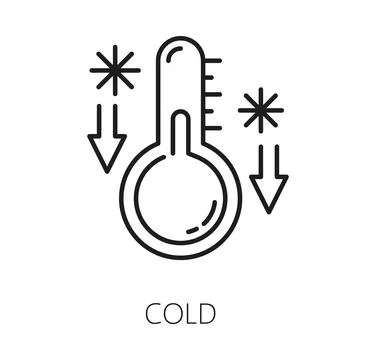 Low temperature icon, thermometer cold weather 스톡 일러스트