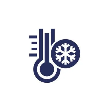 Low temperature icon, vector sign Stock Illustration