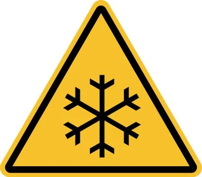 Low temperature warning sign. Beware of extreme cold and frost. Illustrazione stock