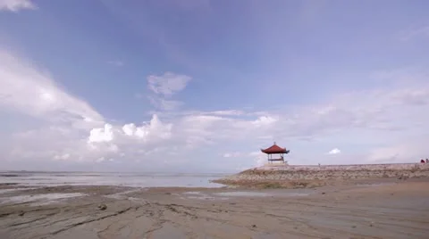 Low tide in bali Stock Footage 12177633