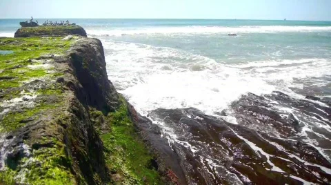 Low tide in California Stock Footage 656093