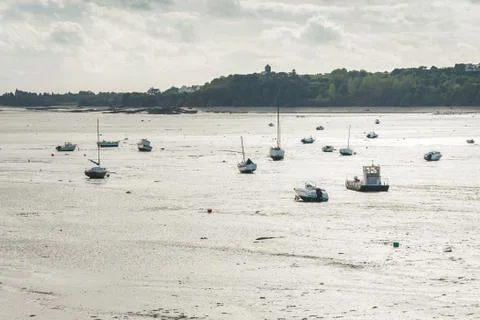 Low tide in Cancale Stock Photos