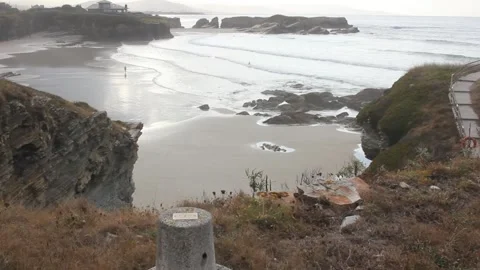 Low tide in the cantabrian sea Stock Footage 248009282