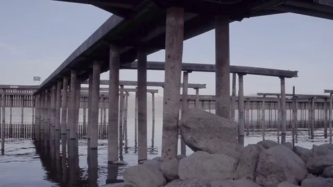 Low tide at docks Stock Footage 71695120