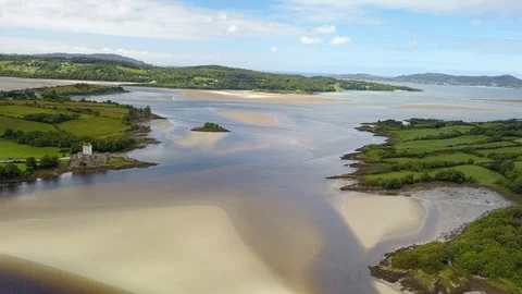 Low tide at Doe Castle Stock Footage 111655426