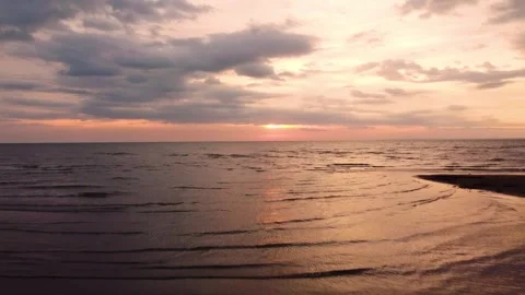 Low Tide Drone Shot Video stock 252043248
