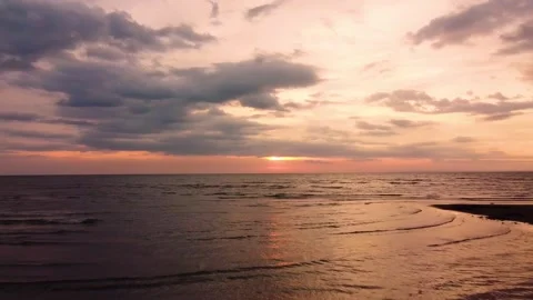 Low Tide Drone Shot Video stock 252043251